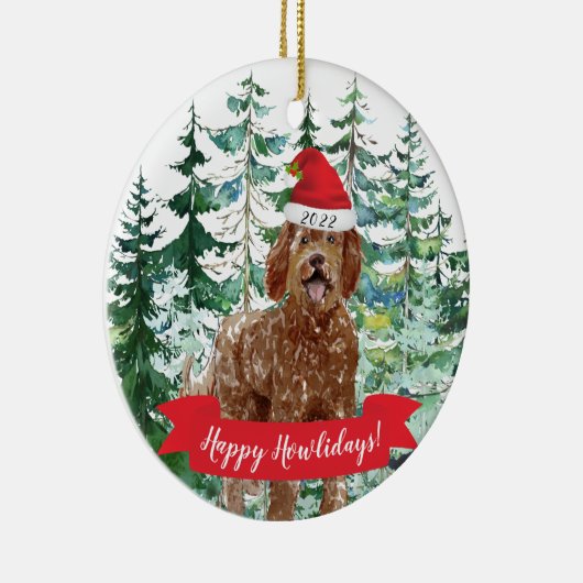 Happy Howlidays Labradoodle Dog Weihnachtsschmuck (Rechts)