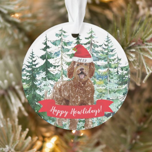 Happy Howlidays Labradoodle Hund Weihnachten Ornament (Baum)