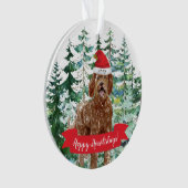 Happy Howlidays Labradoodle Hund Weihnachten Ornament (Vorderseite)