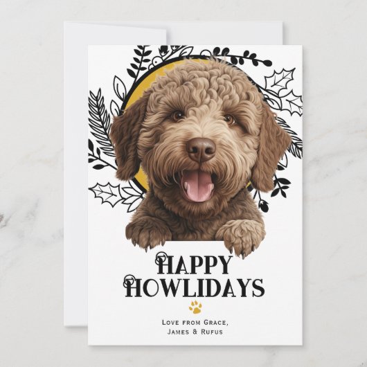 Happy Howlidays Lagotto Romagnolo Dog Weihnachten (Vorderseite)
