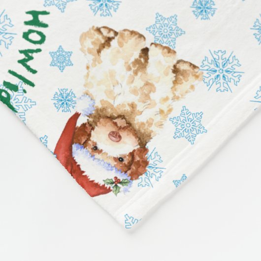Happy Howlidays Lagotto Romagnolo Fleece Blanket (Ecke)