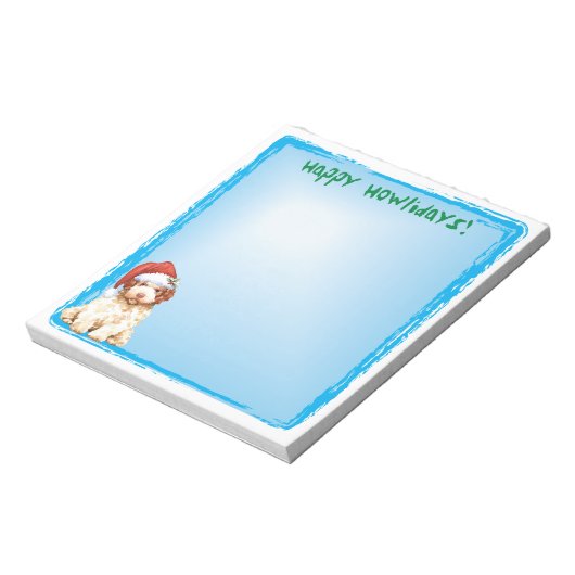 Happy Howlidays Lagotto Romagnolo Notepad Notizblock (Rotiert)