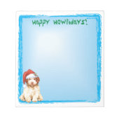 Happy Howlidays Lagotto Romagnolo Notepad Notizblock (Vorderseite)