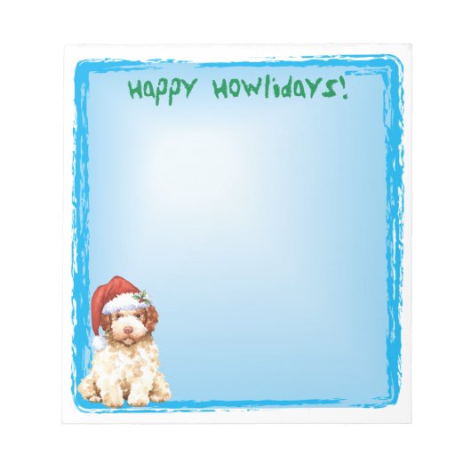 Happy Howlidays Lagotto Romagnolo Notepad Notizblock (Vorderseite)