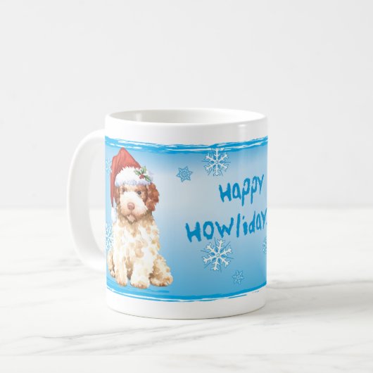 Happy Howlidays Lagotto Romagnolo Tasse (Vorderseite Links)