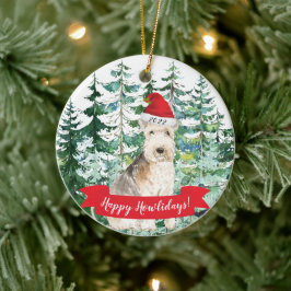 Happy Howlidays Lakeland Terrier Christmas Ornamen Keramik Ornament