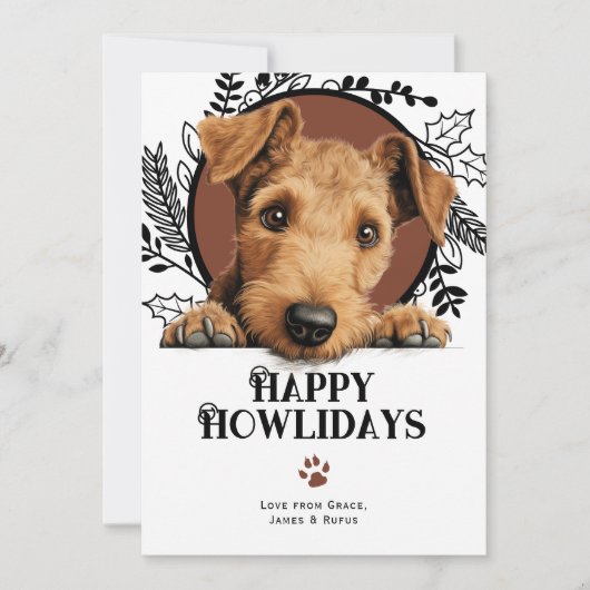 Happy Howlidays Lakeland Terrier Dog Weihnachten (Vorderseite)