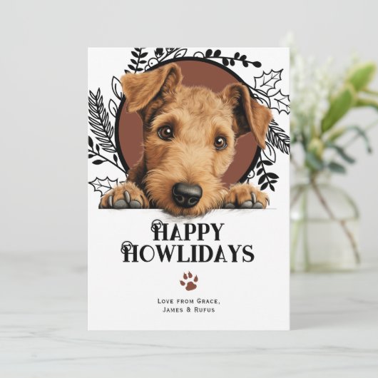 Happy Howlidays Lakeland Terrier Dog Weihnachten (Stehend Vorderseite)