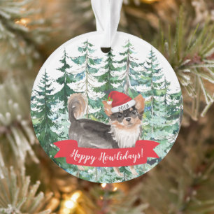 Happy Howlidays Lange Haare Chihuahua Weihnachten Ornament
