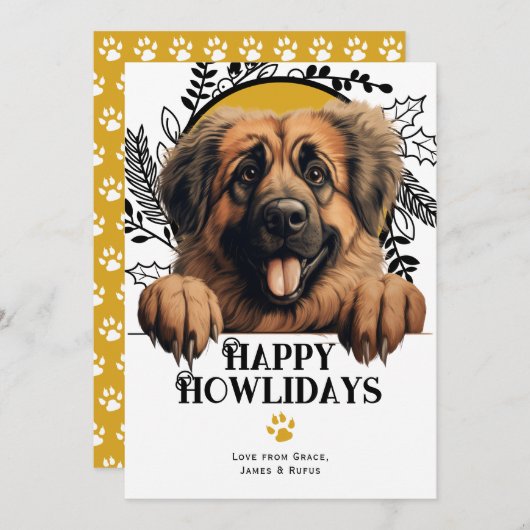 Happy Howlidays Leonberger Dog Weihnachten (Vorne/Hinten)