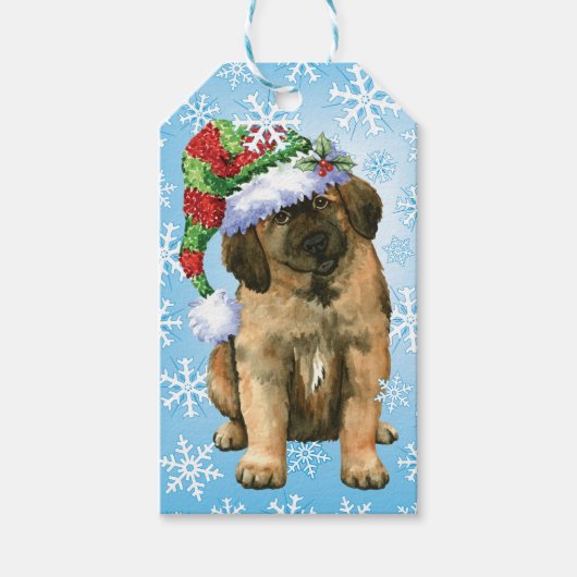 Happy Howlidays Leonberger Geschenkanhänger (Vorderseite)
