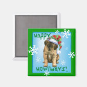 Happy Howlidays Leonberger Magnet (Vorderseite/Rückseite)