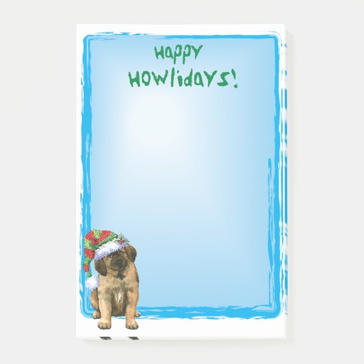 Happy Howlidays Leonberger Post-it Klebezettel (Vorderseite)