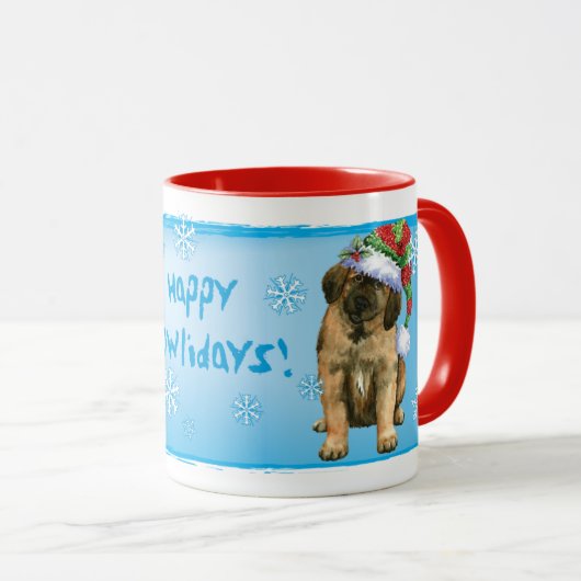 Happy Howlidays Leonberger Tasse (VorderseiteRechts)