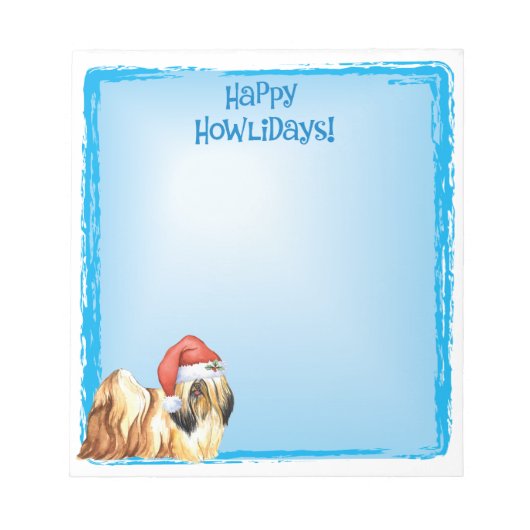 Happy Howlidays Lhasa Apso Notizblock (Vorderseite)