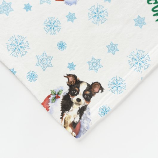 Happy Howlidays Long Coat Chihuahua Fleece Blanket (Ecke)