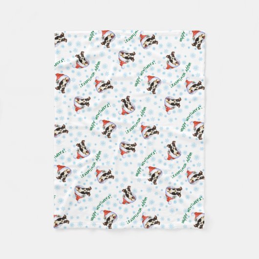 Happy Howlidays Long Coat Chihuahua Fleece Blanket (Vorderseite)