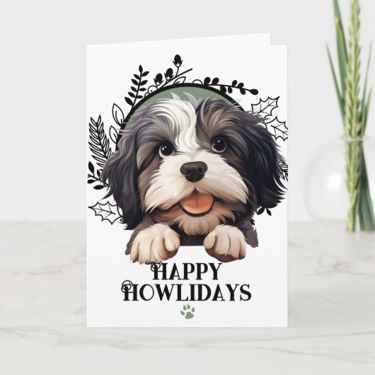 Happy Howlidays Lowchen Dog Weihnachten (Vorderseite)