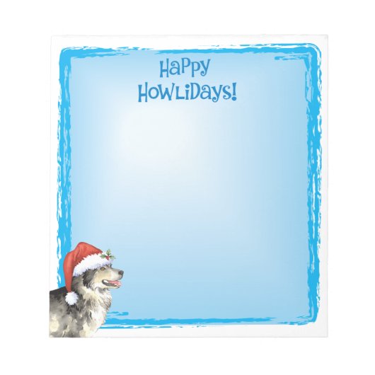 Happy Howlidays Malemute Notizblock (Vorderseite)