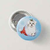 Happy Howlidays Maltese Button (Vorne & Hinten)