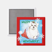 Happy Howlidays Maltese Magnet (Vorderseite/Rückseite)