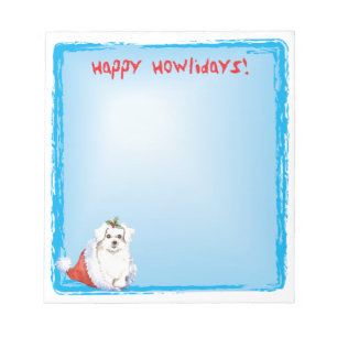 Happy Howlidays Maltese Notizblock