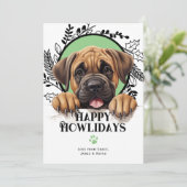 Happy Howlidays Mastiff Dog Christmas Feiertagskarte (Stehend Vorderseite)