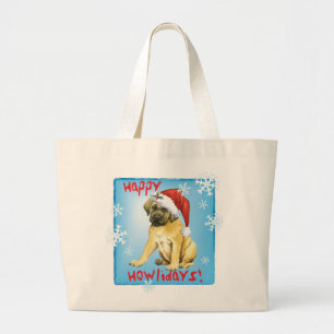 Happy Howlidays Mastiff Jumbo Stoffbeutel