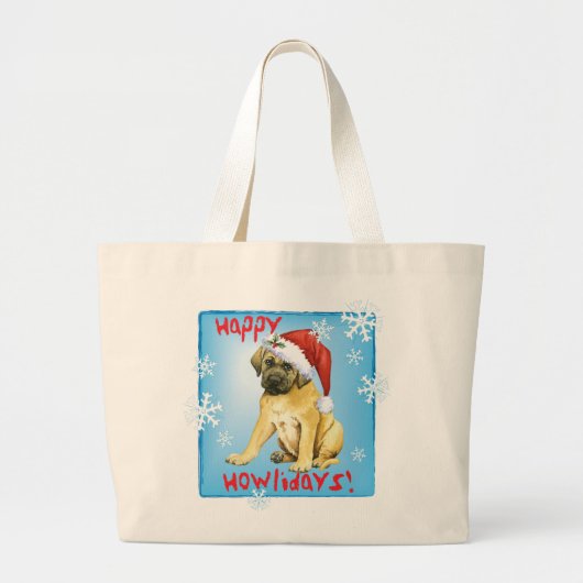 Happy Howlidays Mastiff Jumbo Stoffbeutel (Vorne)