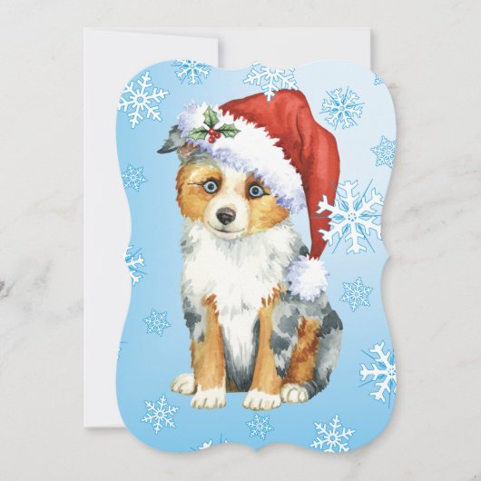 Happy Howlidays Mini American Shepherd Feiertagskarte (Vorderseite)
