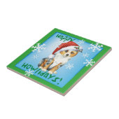 Happy Howlidays Mini American Shepherd Fliese (Seite)