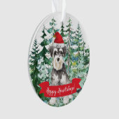 Happy Howlidays Miniatur Schnauzer Hund Weihnachte Ornament (Vorderseite)