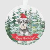 Happy Howlidays Miniatur Schnauzer Hund Weihnachte Ornament (Vorderseite)