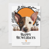 Happy Howlidays Miniature Bull Terrier Christmas Feiertagskarte (Vorderseite)