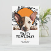Happy Howlidays Miniature Bull Terrier Christmas Feiertagskarte (Stehend Vorderseite)