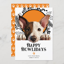 Happy Howlidays Miniature Bull Terrier Christmas Feiertagskarte