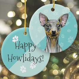Happy Howlidays Miniature Pinscher Dog Cute Puppy Keramik Ornament