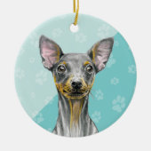 Happy Howlidays Miniature Pinscher Dog Cute Puppy Keramik Ornament (Vorne)