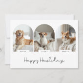 Happy Howlidays mit 3 Pet Name Foto Weihnachten (Vorderseite)