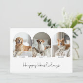 Happy Howlidays mit 3 Pet Name Foto Weihnachten (Stehend Vorderseite)