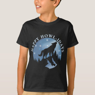 Happy Howlidays mit Howling Wolf und Moon T-Shirt