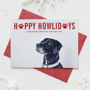Happy Howlidays Modern Typografy Dog Foto Feiertagskarte