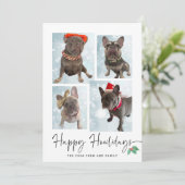 Happy Howlidays | Moderne vier FotoCollage Feiertagskarte (Stehend Vorderseite)