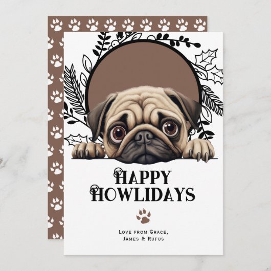 Happy Howlidays Mops Weihnachten (Vorne/Hinten)