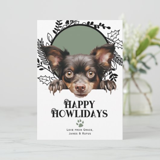 Happy Howlidays Mudi Dog Weihnachten (Stehend Vorderseite)