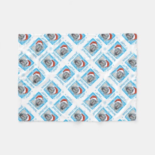 Happy Howlidays Neapolitan Mastiff Fleece Blanket (Vorderseite (Horizontal))
