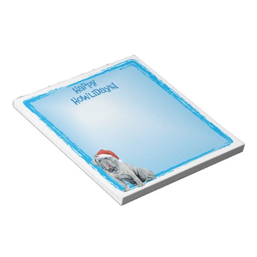 Happy Howlidays Neapolitan Mastiff Notepad Notizblock (angewinkelt)
