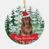 Happy Howlidays Neufundland Dog Christmas Ornament (Vorne)
