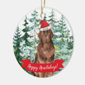 Happy Howlidays Neufundland Dog Christmas Ornament (Links)