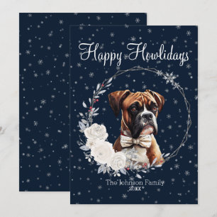 Happy Howlidays Niedlich Boxer Dog Feiertagskarte